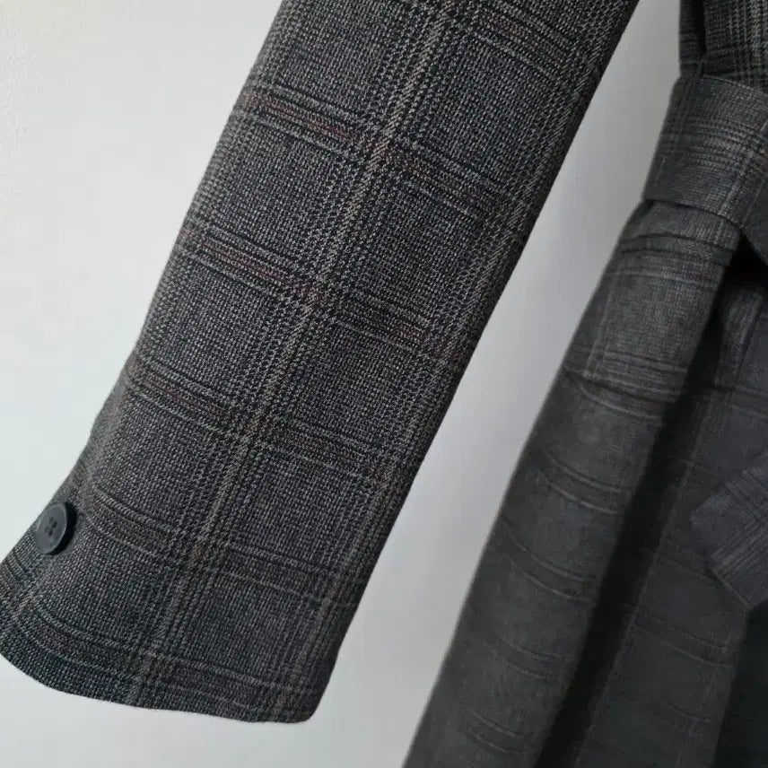[BUNJANG] The Edge Check Spun Trench Coat / 더엣지  체크 스판 트렌치(2-WAY)코트-5566(새제품)