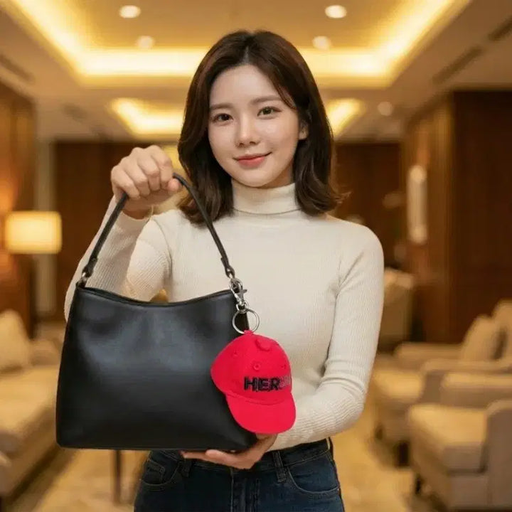 [BUNJANG] 아이유 H.E.R 볼캡 키링 (코튼+메탈) | 가방파우치 꾸미기 / 아이유 H.E.R 볼캡 키링 (코튼+메탈) | 가방파우치 꾸미기