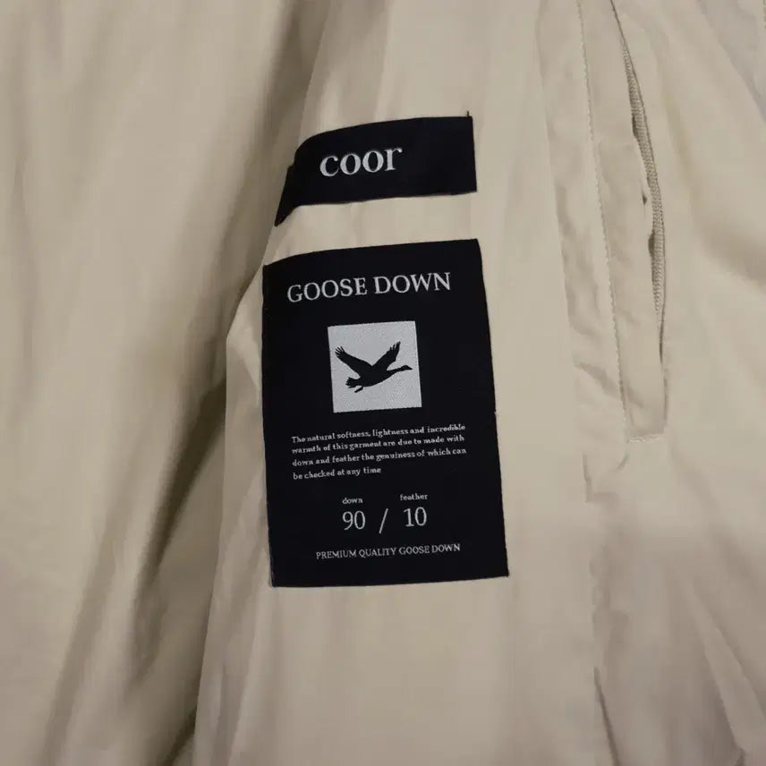 [SOLD OUT] 실측 L (100) coor 쿠어 구스다운 숏 패딩 점퍼 자켓 크림