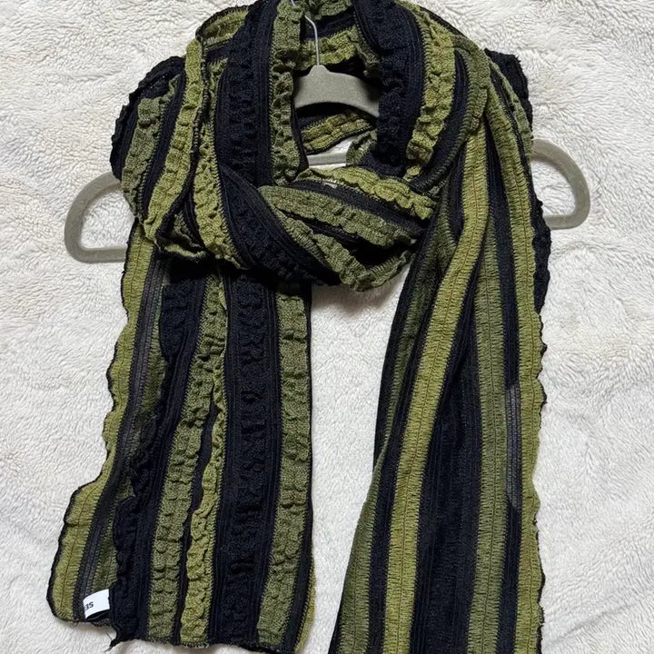 [BUNJANG] Vintage Bohemian Muffler Olive Green / 빈티지 보헤미안 머플러 카키 그린 올리브