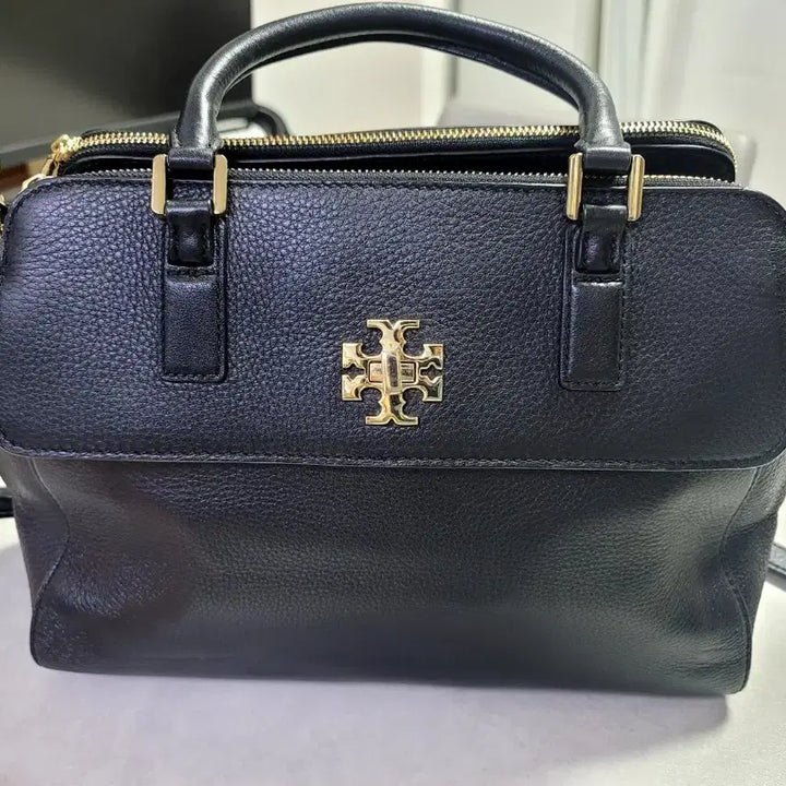 [BUNJANG] Tory Burch Black Leather Crossbody Tote Bag / 토리버치 블랙 레더 크로스백 토트백