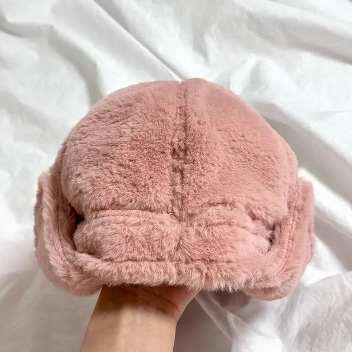 [BUNJANG] White Sand Ear Muffs Cap Fur Hat Pink / (1회 시착)화이트샌즈 이어머프 캡 퍼 모자 핑크
