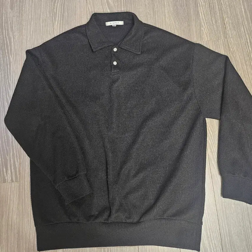 [BUNJANG] Snatch Black Long-Sleeve Collar T-Shirt / snatch 스내치 카라넥 긴팔 티셔츠 블랙외