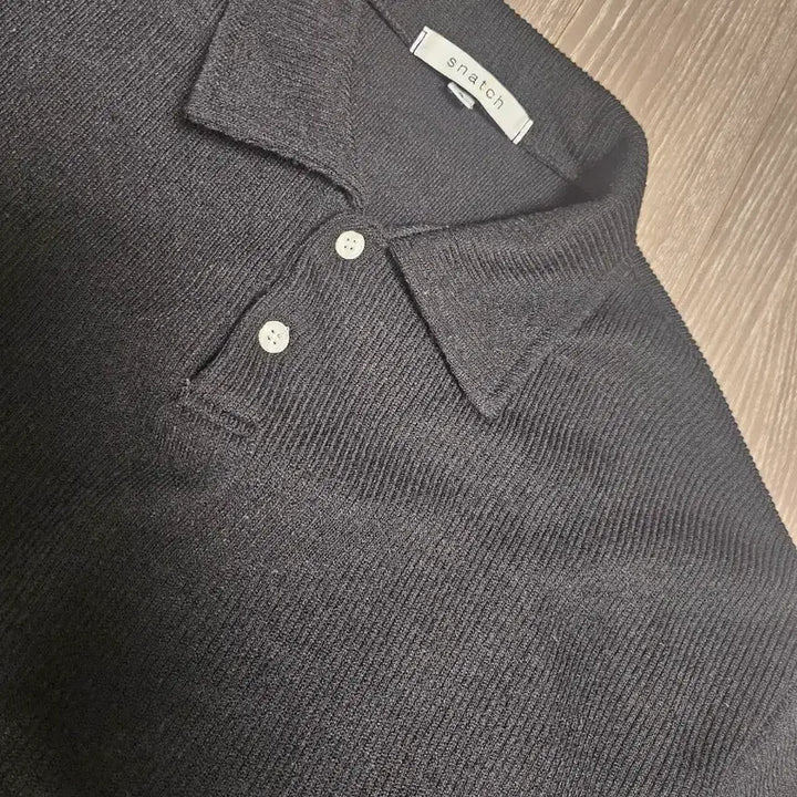 [BUNJANG] Snatch Black Long-Sleeve Collar T-Shirt / snatch 스내치 카라넥 긴팔 티셔츠 블랙외