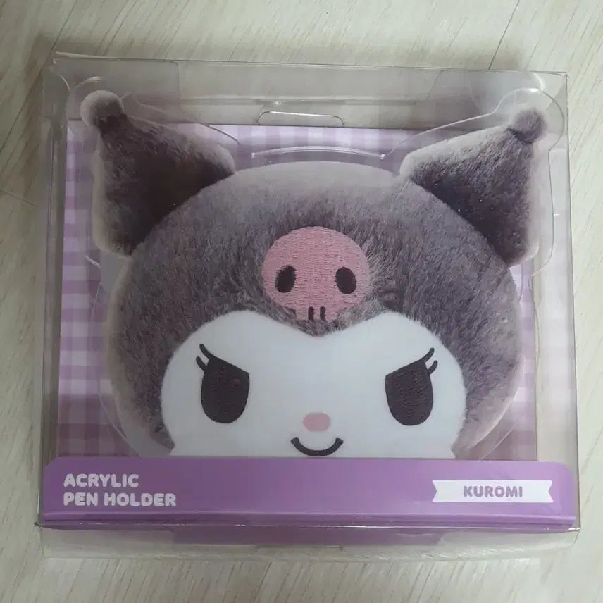 [BUNJANG] Sanrio Kuromi Acrylic Pencil Holder / 산리오 쿠로미 폼폼 아크릴 연필꽂이