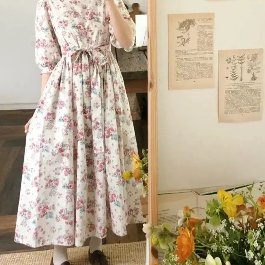 [BUNJANG] Mimi Boutique Rose Dress Cream / (새상품)미미부티크 로즈 원피스 크림