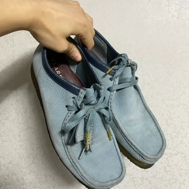 [BUNJANG] Clarks Wallabee Blue Suede Loafers / 클락스 왈라비 블루 스웨이드 로퍼 265