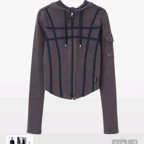 [BUNJANG] Sculptor Washed Bondage Hoodie Zip-up Navy S / 스컬프터 워시드 본디지 후드집업 네이비 S(새거)