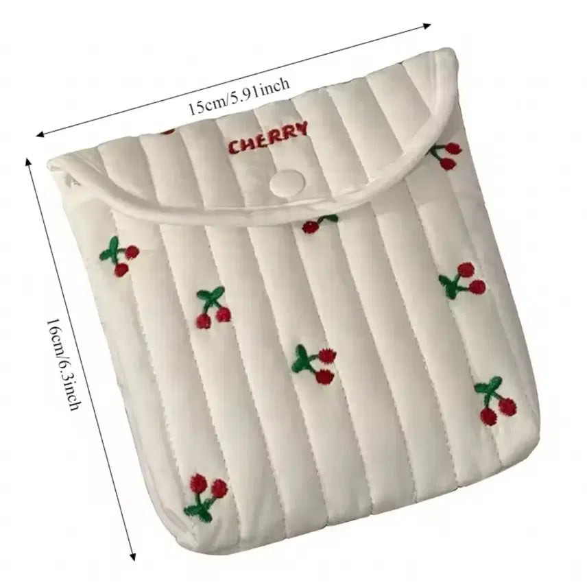 [BUNJANG] Cherry Quilting Pouch / 체리 퀼팅 파우치