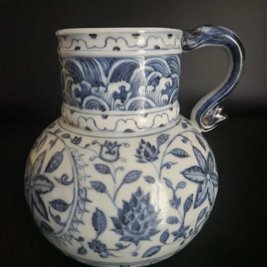 [SOLD OUT] 청화백자 용병화요 높이16.3cm 구연부8.5cm 중국도자기