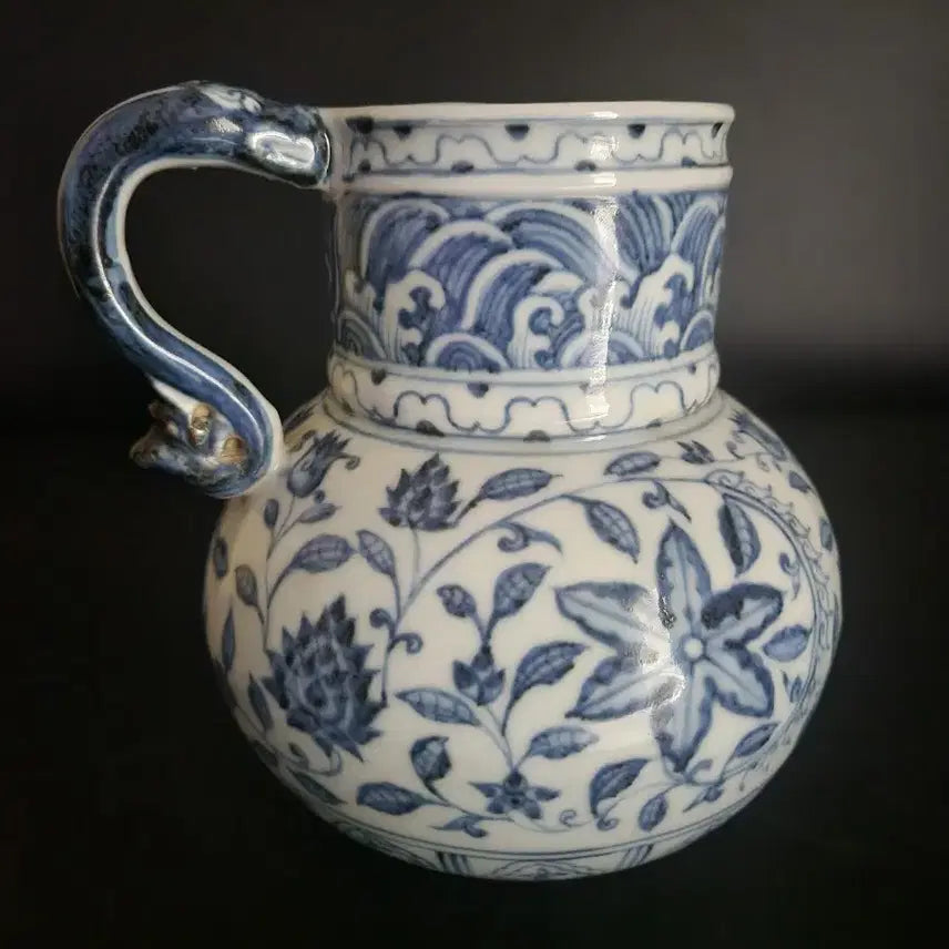 [SOLD OUT] 청화백자 용병화요 높이16.3cm 구연부8.5cm 중국도자기