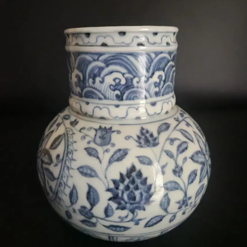 [SOLD OUT] 청화백자 용병화요 높이16.3cm 구연부8.5cm 중국도자기