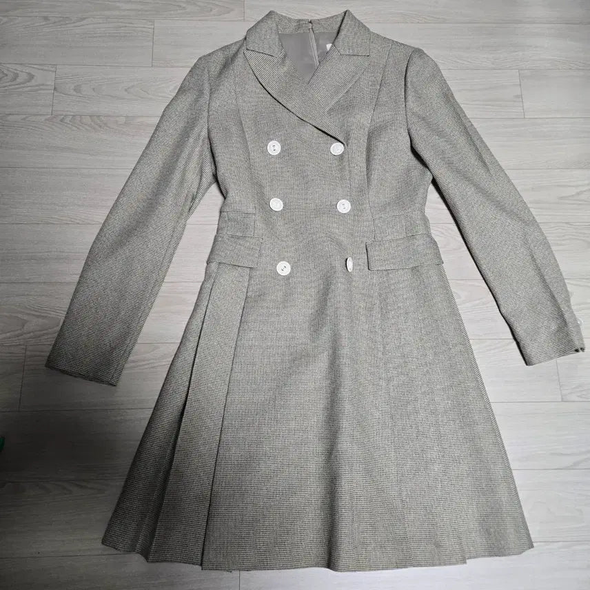 [BUNJANG] Misha Double Button Flare Midi Dress / 미샤 예복가능한 더블 버튼 플레어 미디 원피스