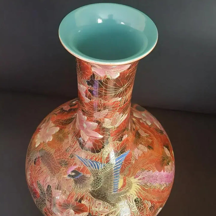 [BUNJANG] Chinese Porcelain Vase / 금사법랑 용봉문 상병 높이39.8cm구연부10.3cm 중국도자기