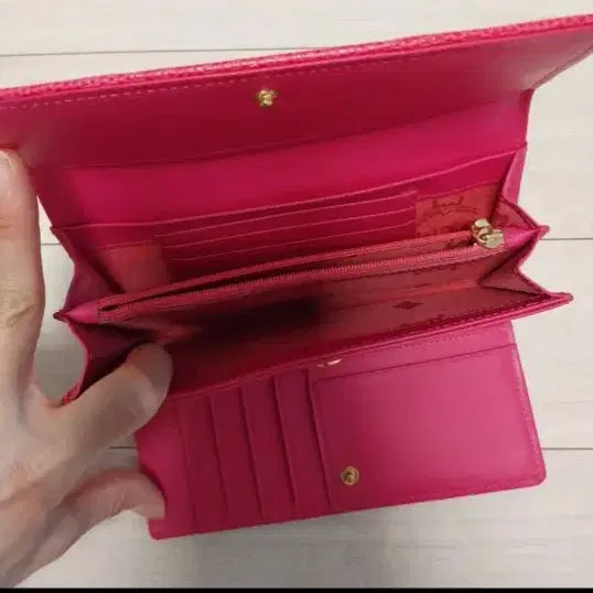 [BUNJANG] MCM Brown Long Wallet with Pink Detail / MCM 브라운 장지갑 핑크 포인트