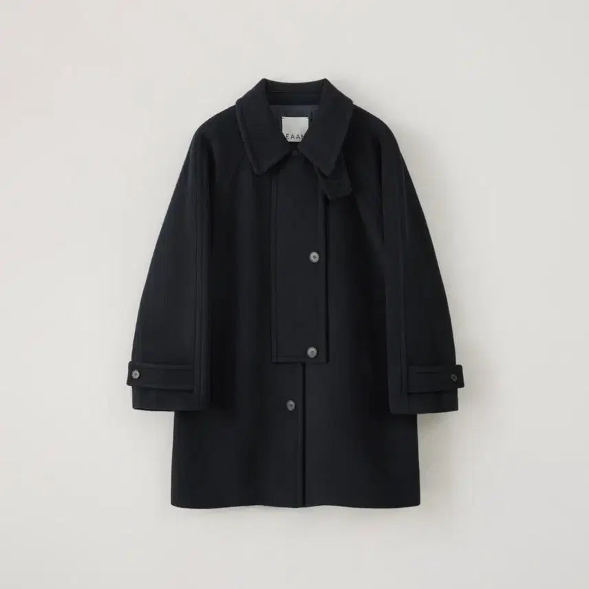 [BUNJANG] eaah Half Balmacaan Coat Navy / eaah 이아 하프 발마칸 코트 네이비