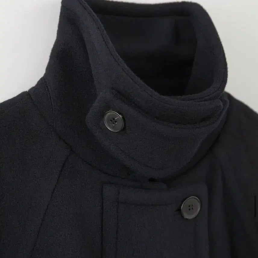 [BUNJANG] eaah Half Balmacaan Coat Navy / eaah 이아 하프 발마칸 코트 네이비