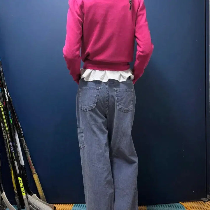 [BUNJANG] Cosmoss Corduroy Pants Blue M / Cosmoss 코스모스 코듀로이 팬츠 블루 M