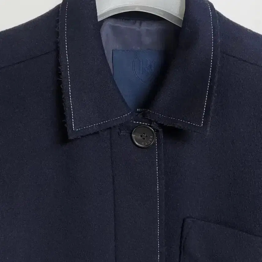 [BUNJANG] Jeong Eun Chae Recto Slit Long Coat Deep Navy / 정은채 렉토 슬릿 롱코트 딥네이비