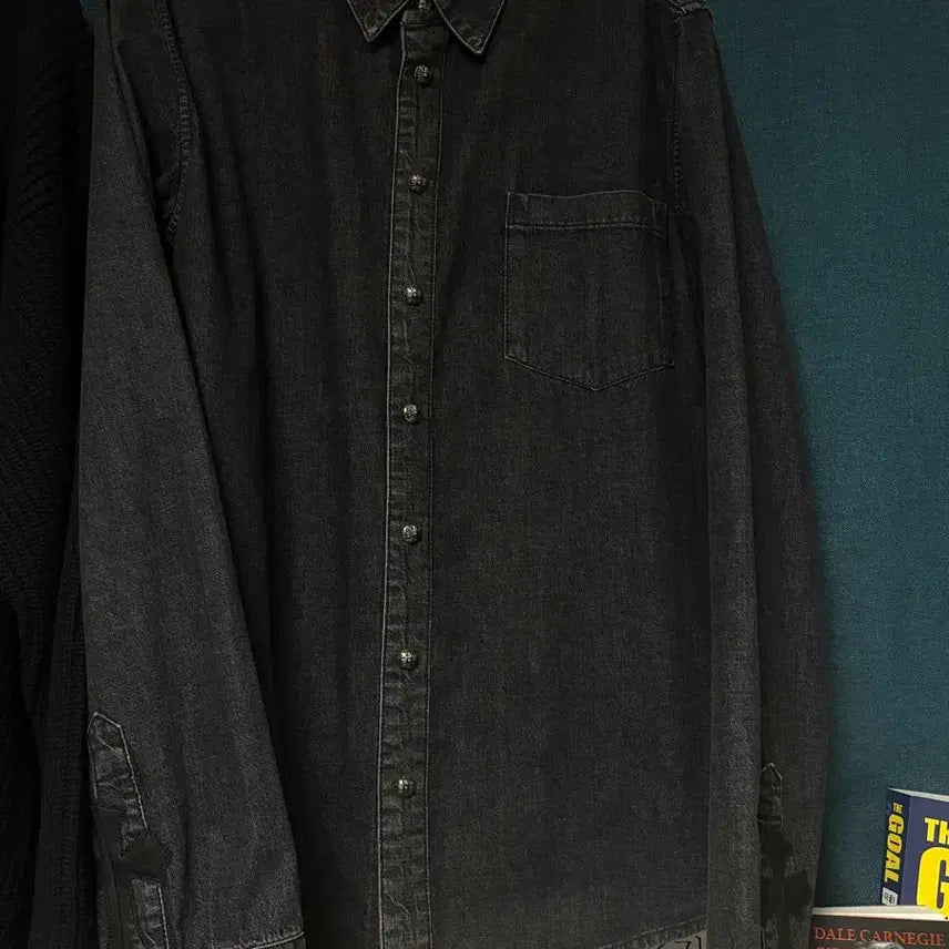 [BUNJANG] Chrome Hearts Leather Patch Shirt Jacket / [XL]크롬하츠 레더패치 셔츠자켓