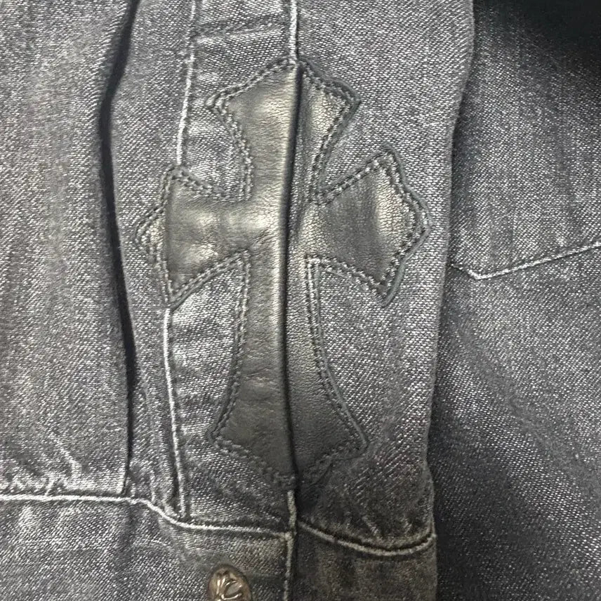 [BUNJANG] Chrome Hearts Leather Patch Shirt Jacket / [XL]크롬하츠 레더패치 셔츠자켓