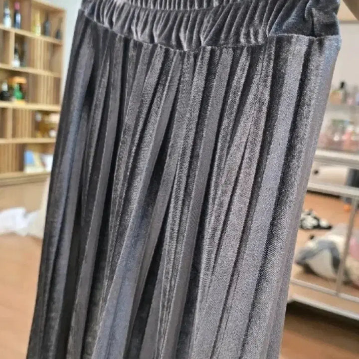 [BUNJANG] J.BLANC Velvet Pleated Long Skirt / 제이블랑 벨벳 플리츠 롱 스커트44~66