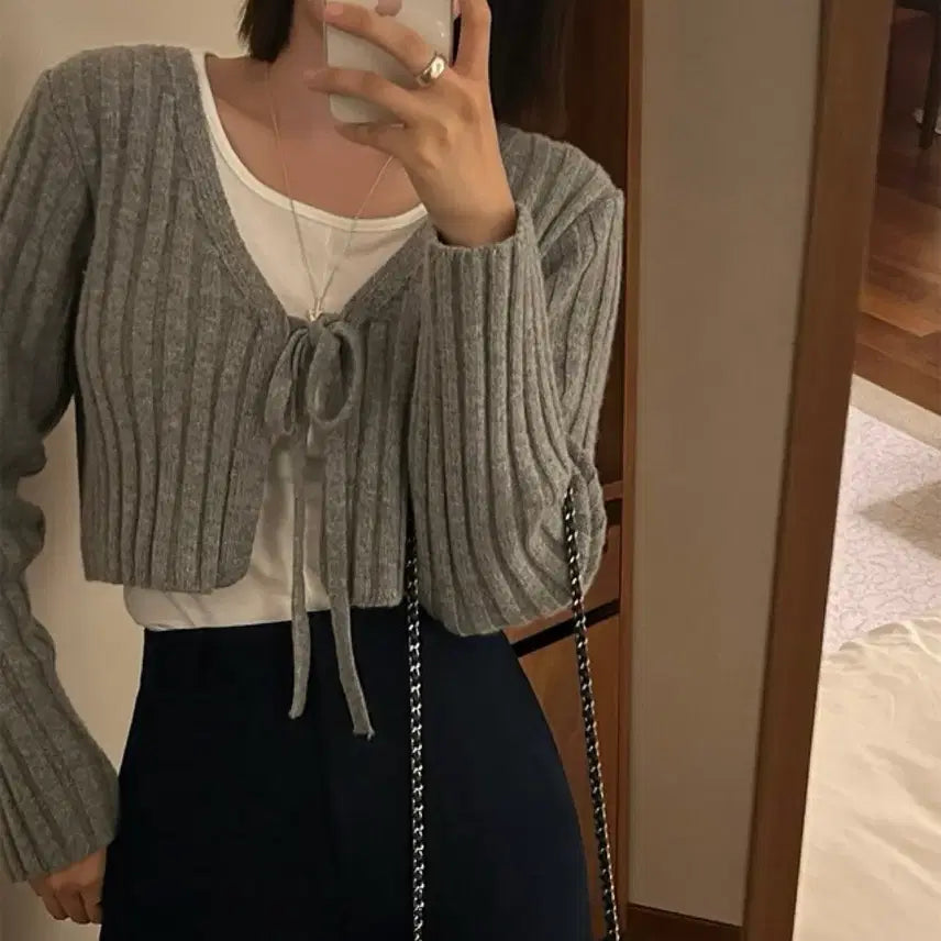 [BUNJANG] Miel Ribbon Cardigan / [마지막 가격내림]미엘 리본 가디건