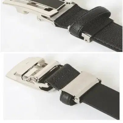 [BUNJANG] Daks Black Leather Automatic Belt / 닥스 블랙 가죽 자동 벨트(59)새제품입니다