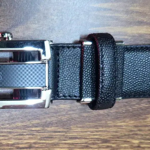 [BUNJANG] Daks Black Leather Automatic Belt / 닥스 블랙 가죽 자동 벨트(59)새제품입니다