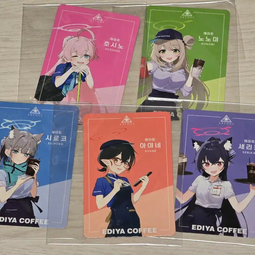 [BUNJANG] Blue Archive Ediya Collaboration Abidos Photocard Set / (미개봉) 블루아카 이디야 콜라보 아비도스 포토카드 포카 세트 양도