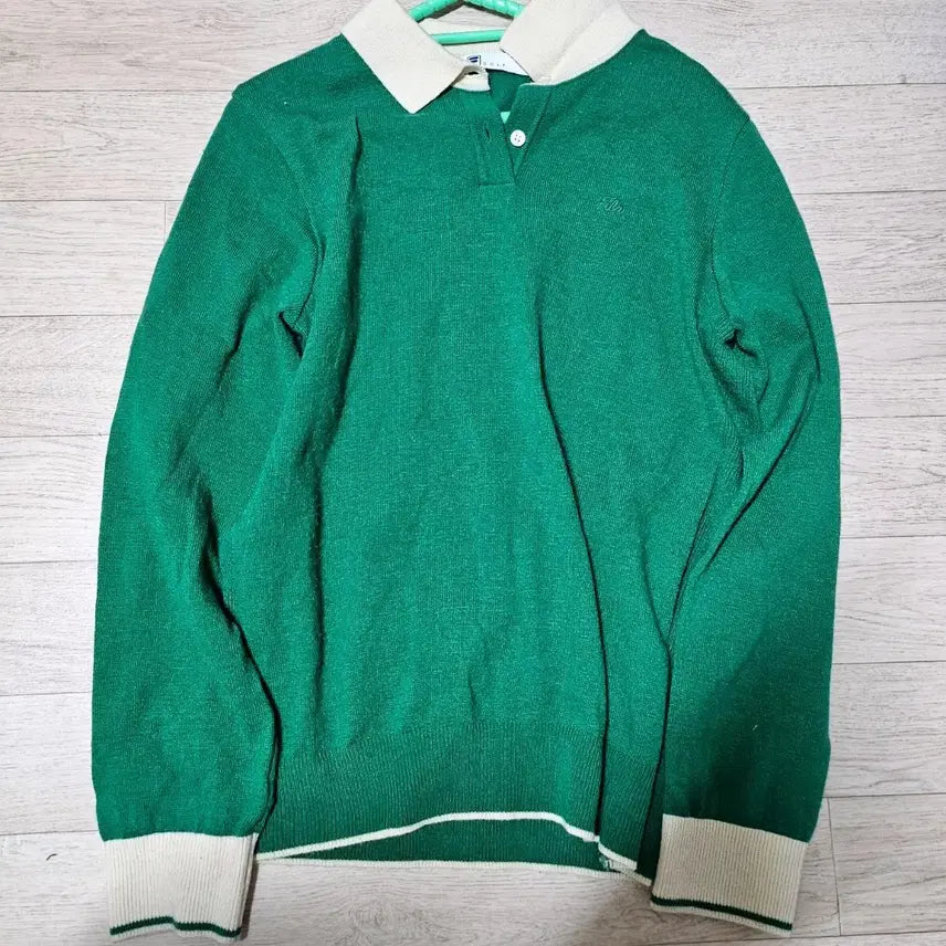 [BUNJANG] Fila Green Knit Cardigan / 내림끝 휠라 fila 그린 니트 가디건