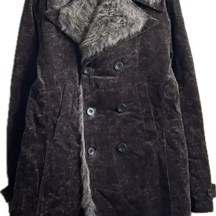 [BUNJANG] Tornado Mart Velour Fur Trimmed Coat / Tornado mart 토네이도 마트 벨루어 퍼 트리밍 코트
