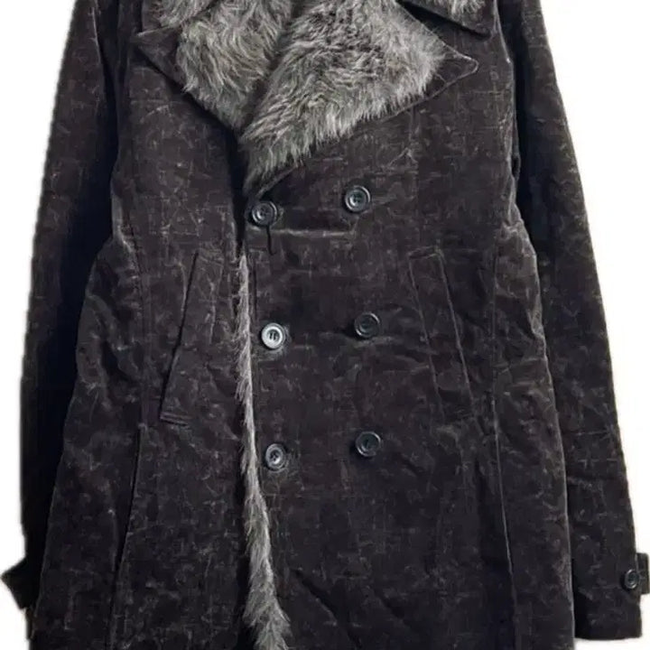 [BUNJANG] Tornado Mart Velour Fur Trimmed Coat / Tornado mart 토네이도 마트 벨루어 퍼 트리밍 코트