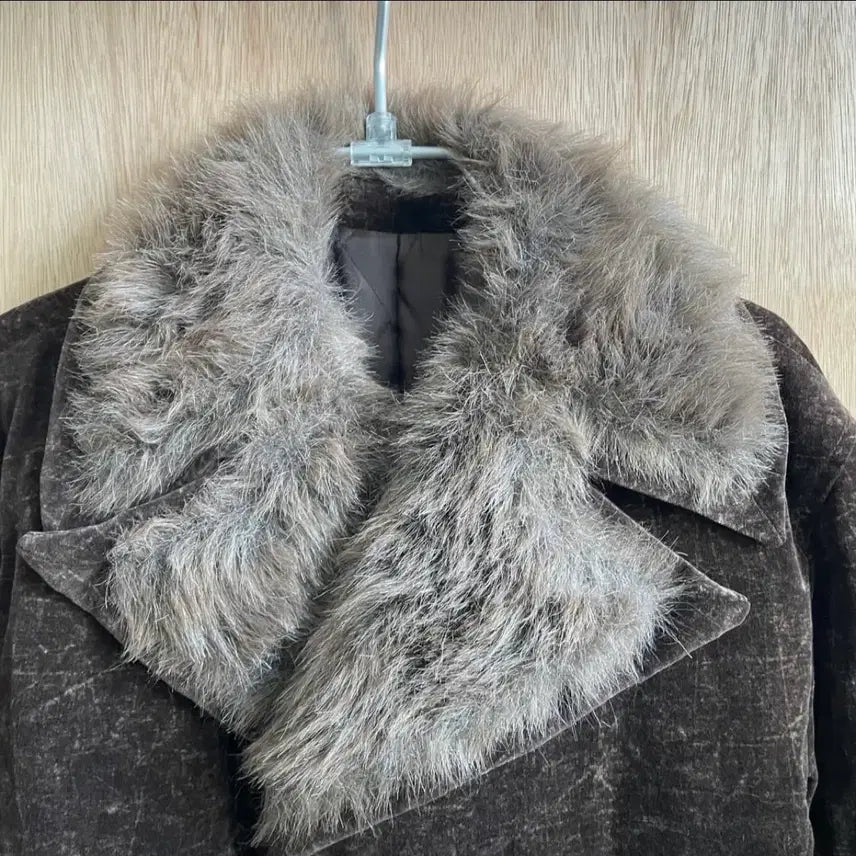 [BUNJANG] Tornado Mart Velour Fur Trimmed Coat / Tornado mart 토네이도 마트 벨루어 퍼 트리밍 코트