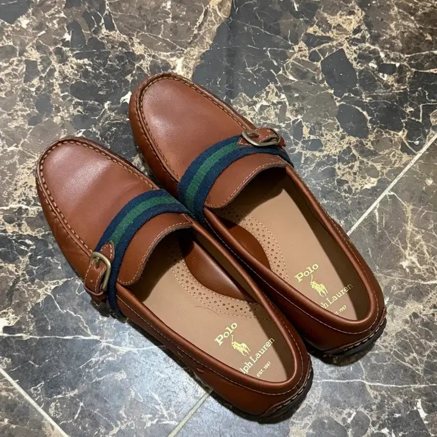 [BUNJANG] Polo Ralph Lauren Riali Leather Brown Loafers (Size 270) / 폴로 랄프로렌 Riali 레더 브라운 로퍼 270 사이즈