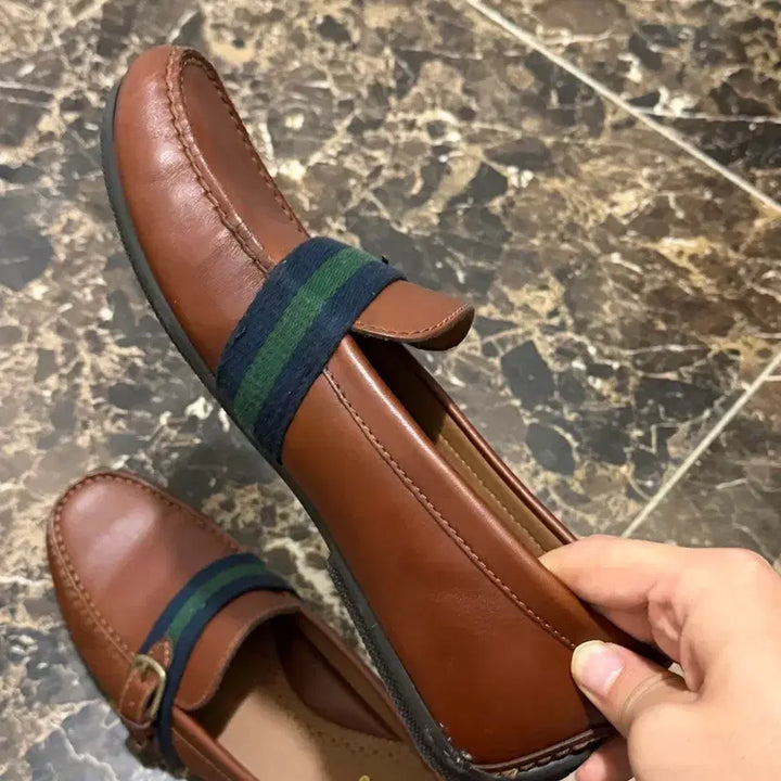 [BUNJANG] Polo Ralph Lauren Riali Leather Brown Loafers (Size 270) / 폴로 랄프로렌 Riali 레더 브라운 로퍼 270 사이즈
