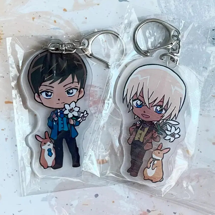 [BUNJANG] Detective Conan Police Academy Acrylic Keyring Set / 명탐정코난 경찰동기조 아크릴 키링 세트 아무로토오루 모로후시 히로미츠