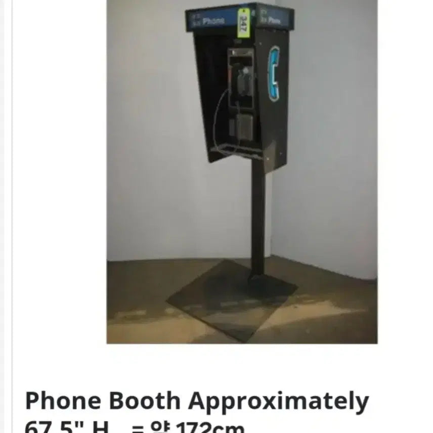 [BUNJANG] Vintage American Cast Iron Public Telephone Booth Set / 빈티지/레트로 미국 실사용 주물 공중전화기와 메탈 전화기부스