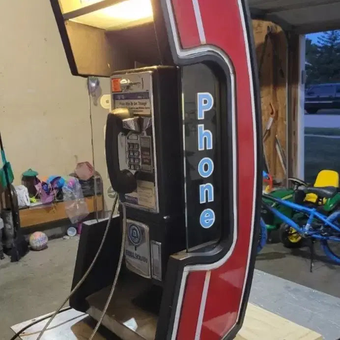 [BUNJANG] Vintage American Cast Iron Public Telephone Booth Set / 빈티지/레트로 미국 실사용 주물 공중전화기와 메탈 전화기부스