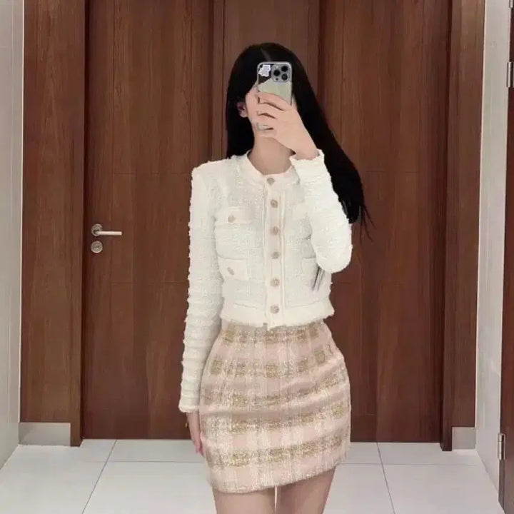 [BUNJANG] DeMary LB Tweed Skirt / 드메리 LB 수입의류 트위드스커트 새상품