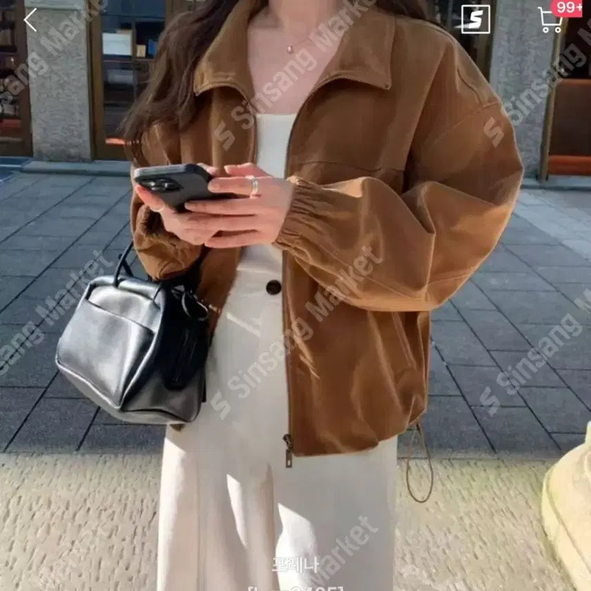 [BUNJANG] Suede Zip-Up Jacket / 스웨이드  집업 자켓(새상품)