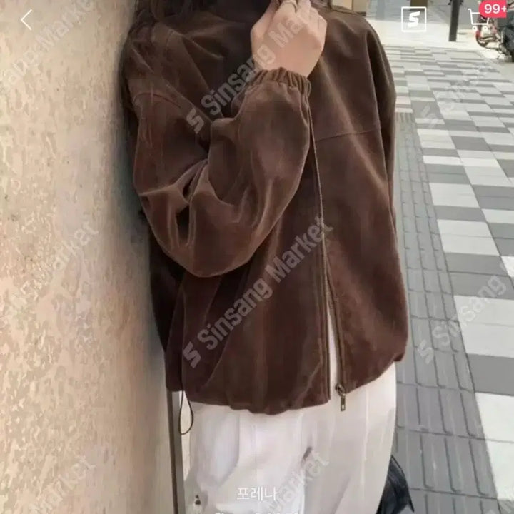 [BUNJANG] Suede Zip-Up Jacket / 스웨이드  집업 자켓(새상품)