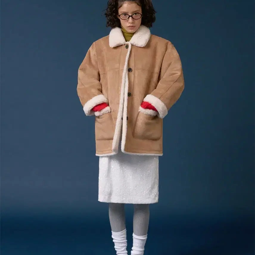 [BUNJANG] Without Summer Fuzzy Reversible Mouton / 위드아웃썸머 퍼지 리버시블 무스탕