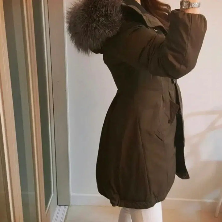 [BUNJANG] Generic Silver Fox Hooded Duck Down Padded Jacket / 새상품 55사이즈 오리털패딩 실버폭스후드