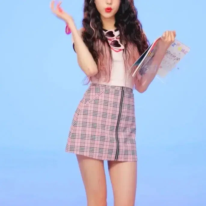 [BUNJANG] Unspecified Brand Jang Wonyoung Checkered Skirt / 시착 1회) 장원영 착용!! 체크무늬 치마 S