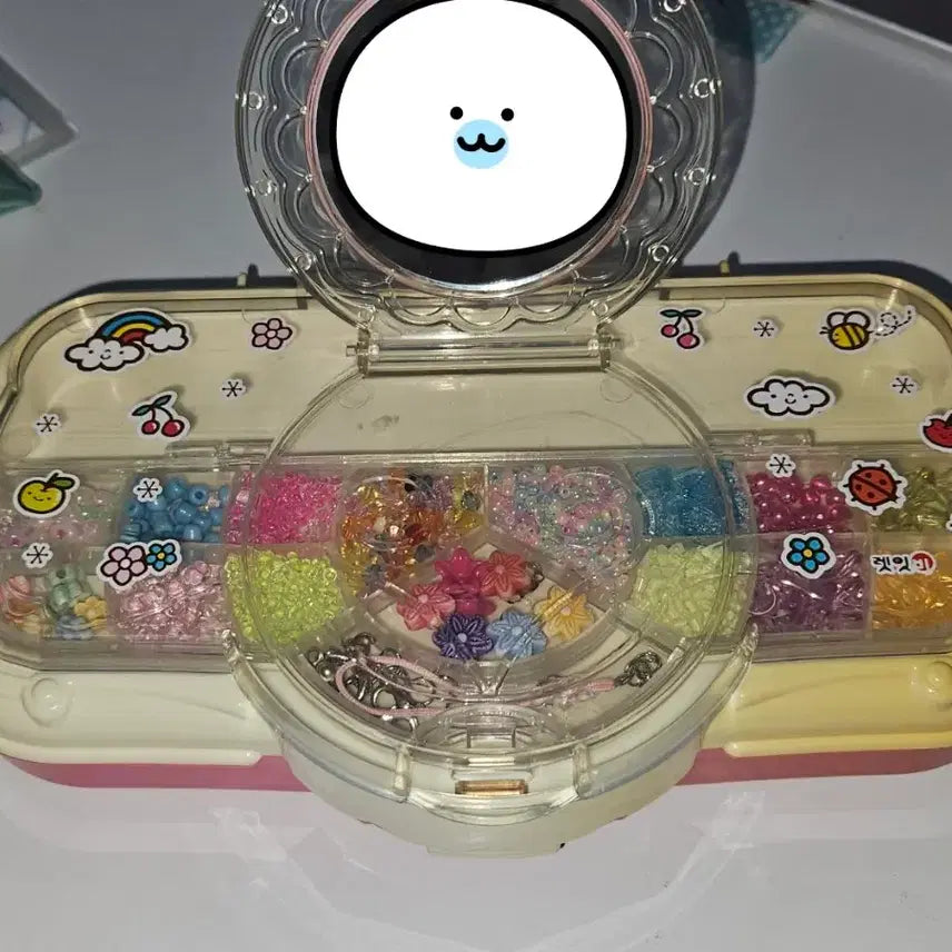 [BUNJANG] Choco Bear DIY Beads Pencil Case / 고전문구 초코베어 DIY 비즈 필통