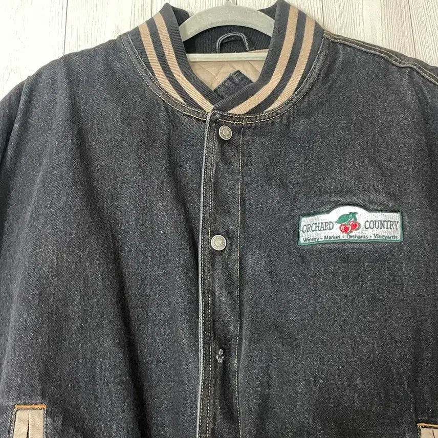 [BUNJANG] Orchard Country Denim Baseball Jacket / 빈티지 오차드 컨트리 데님 야구 점퍼