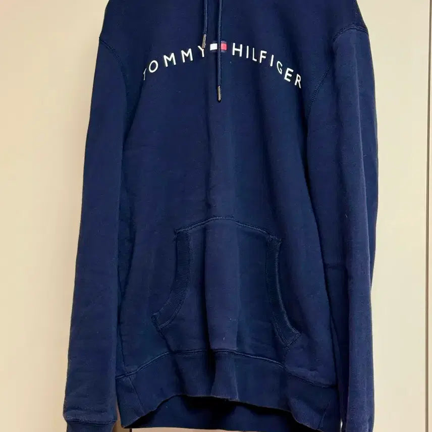[BUNJANG] Tommy Hilfiger Navy Fleece Hoodie (M) / (반택무료) 타미힐피거 네이비 기모 후드티 M