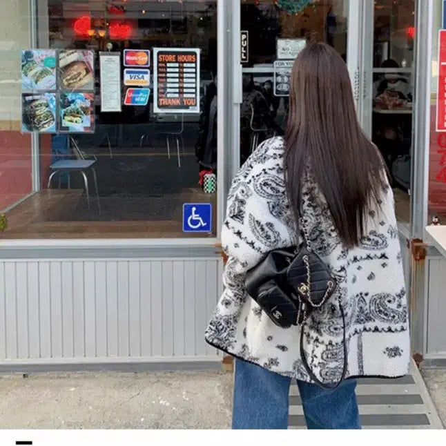 [BUNJANG] Dehau Paisley Dumble Fleece Boucle Jacket Ivory / [드하우] 페이즐리 덤블 후리스 부클 자켓 아이보리