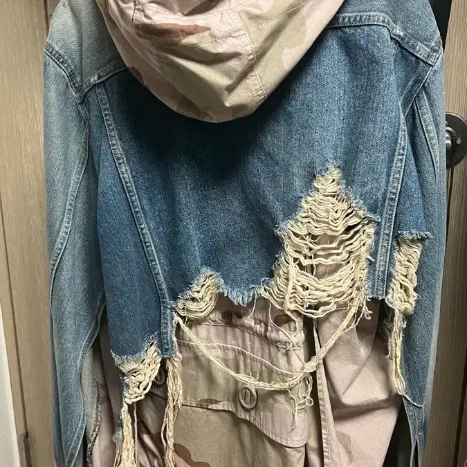 [BUNJANG] Mihara Yasuhiro Distressed Layered Denim Jacket / 미하라야스히로 미하라 디스트로이드 레이어드 데님 자켓